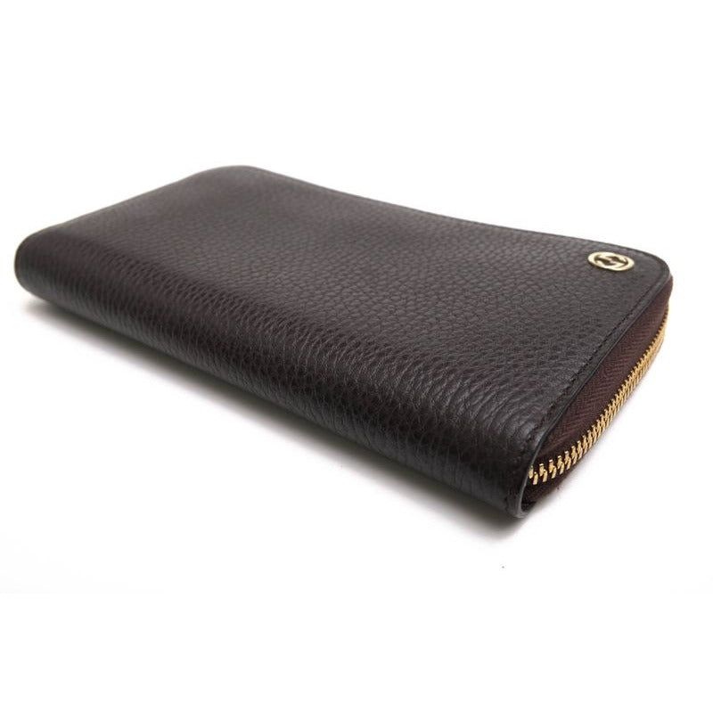 Gucci Long Wallet Men Leather Dark Brown Dollar — view 3