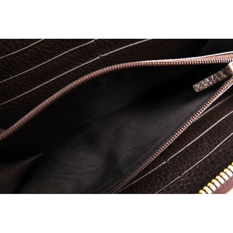 Gucci Long Wallet Men Leather Dark Brown Dollar — view 9