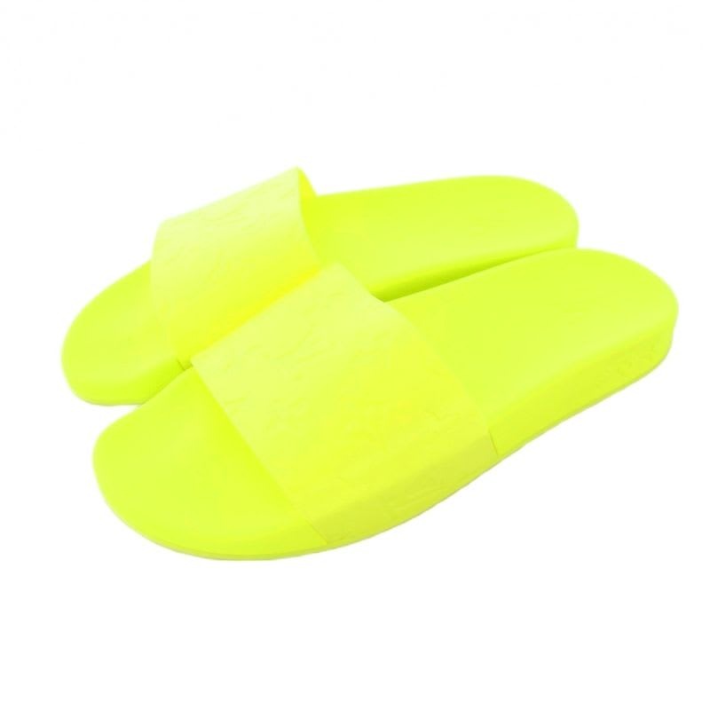 Louis Vuitton Waterfront Line Monogram Rubber Sandals 7 Fluorescent Yellow KH
