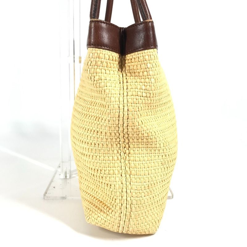 Chanel Shoulder Bag CC Coco Mark Logo Raffia Beige