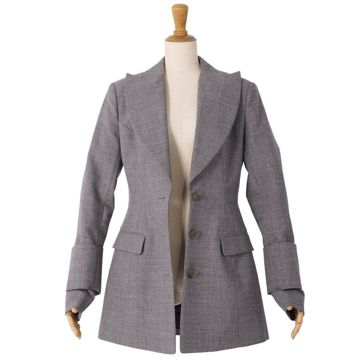 Loewe Jacket Tailored Black Leather Wool — view 4