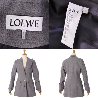 Loewe Jacket Tailored Black Leather Wool — view 9