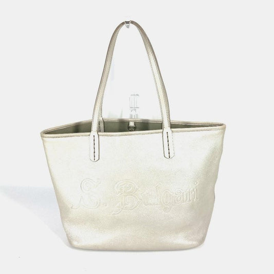 Bvlgari Bulgari Tote Bag Sbulgari Logo Sotirio Leather Silver