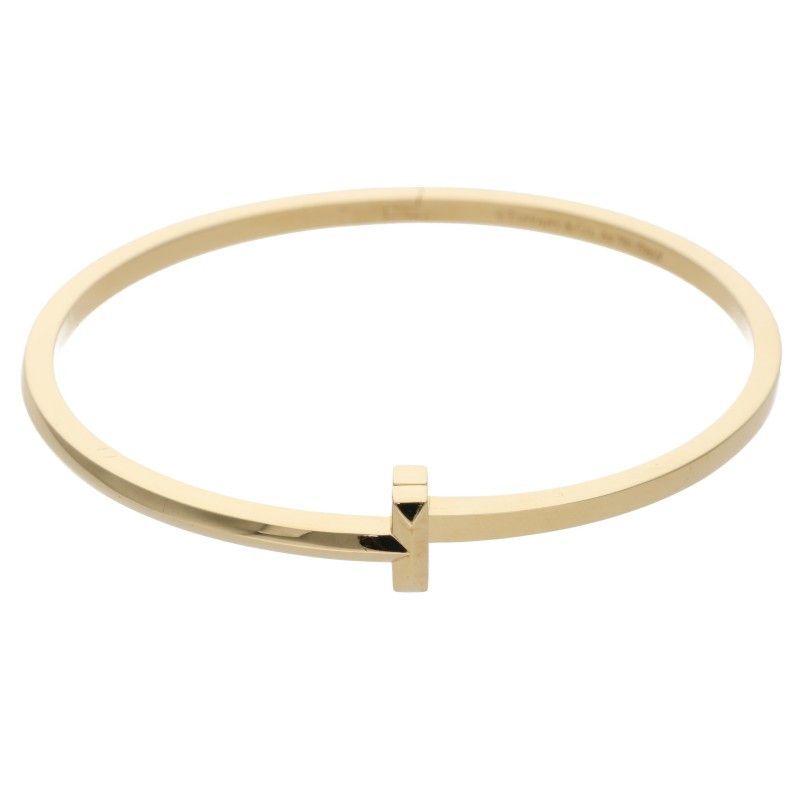 Tiffany & Co T One Narrow Hinge 18K Yellow Goldbangle Men's