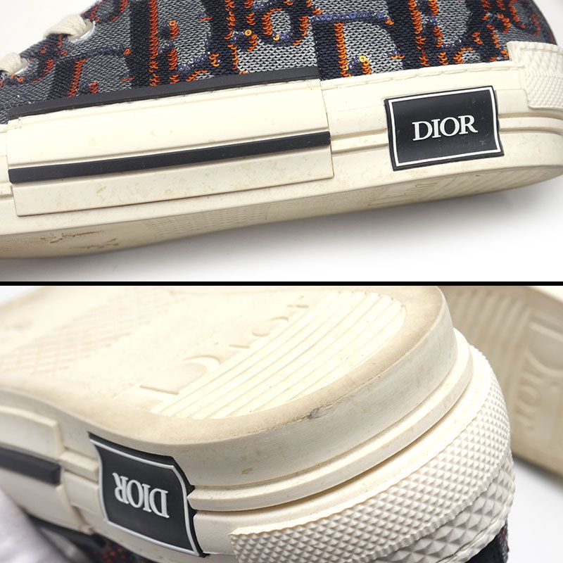 Dior B23 Sequined High Cut Sneakers Size 42 Silver