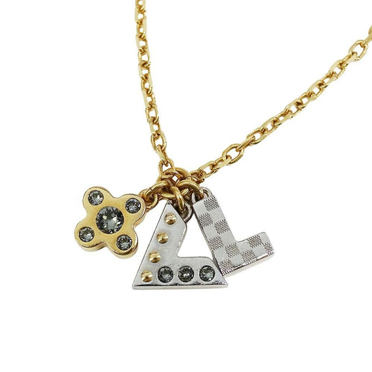 Louis Vuitton Necklace Metal Line Stone Pendentif Love Letters Gold Silver