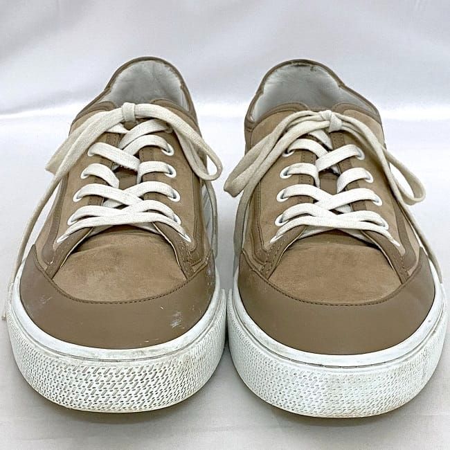 Hermes Sneakers Beige White Excellent Condition 27.5cm (10.83in) Suede