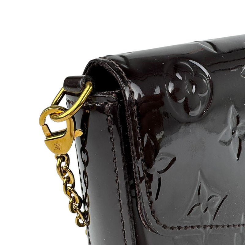 Louis Vuitton Chain Wallet Crossbody Shoulder Bag Monogram Vernis Pochette