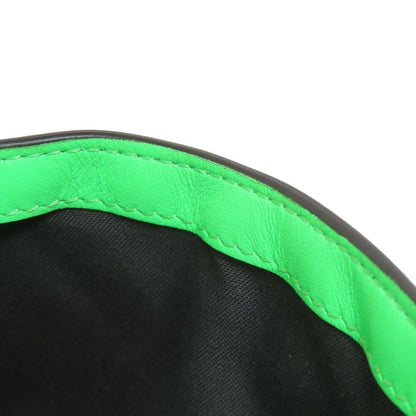 Fendi FF Zucca Pattern 2WAY Handbag Green Calf Women Leather Strap Crossbody