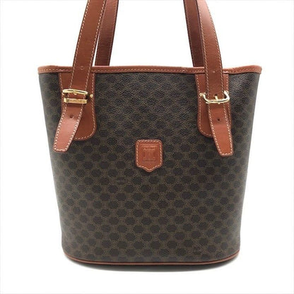 Celine Macadam Tote Brown Leather