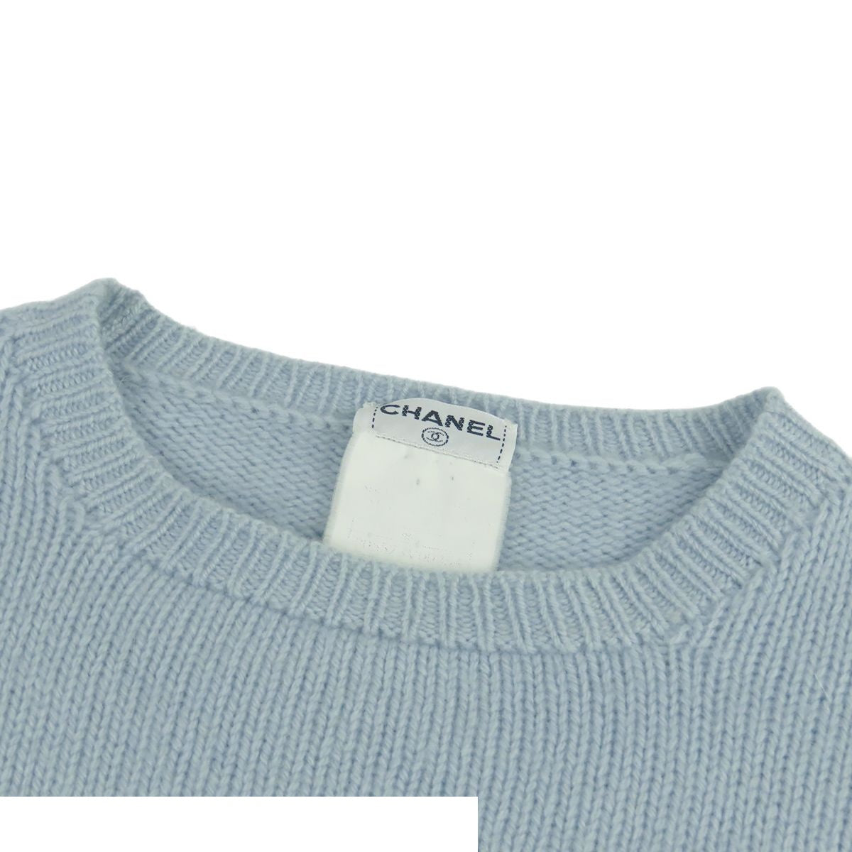 Chanel Knit Blue Cashmere Heels Vintage 95A Top 42 — view 3