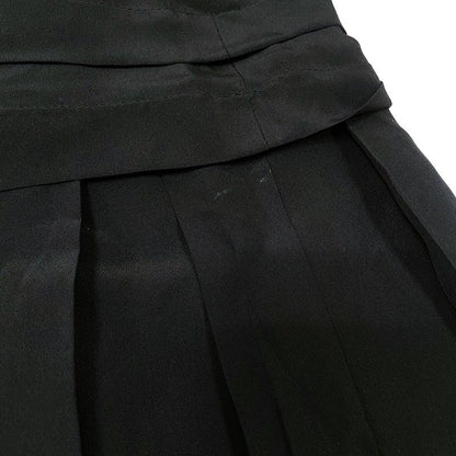 Chanel Pleated Skirt 34 P28626 Black Silk Knee Length