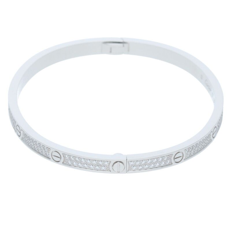 Cartier LOVE Bracelet Love Bracelet 18K White Gold Diamond Love Bracelet Men's