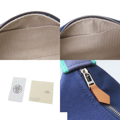 Hermes Brid-a-brac PM Marine Silver Cotton Bath Pouch — view 6