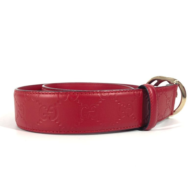 Gucci Belt GG Buckle 370543 Cima Leather Red
