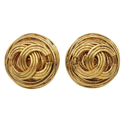 Chanel Coco Mark Round Earrings