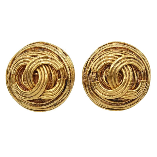 Chanel Coco Mark Round Earrings
