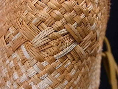 Loewe Anagram Straw X Leather Basket Bag Handbag Tote Women Beige Ft0538