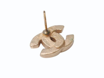 Chanel CC Logo Earrings 02 Black Gold Frame — view 7