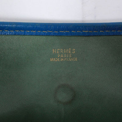 Hermes Evelyn 1 PM Leather And Chevre Blue Shoulder Bag Gold