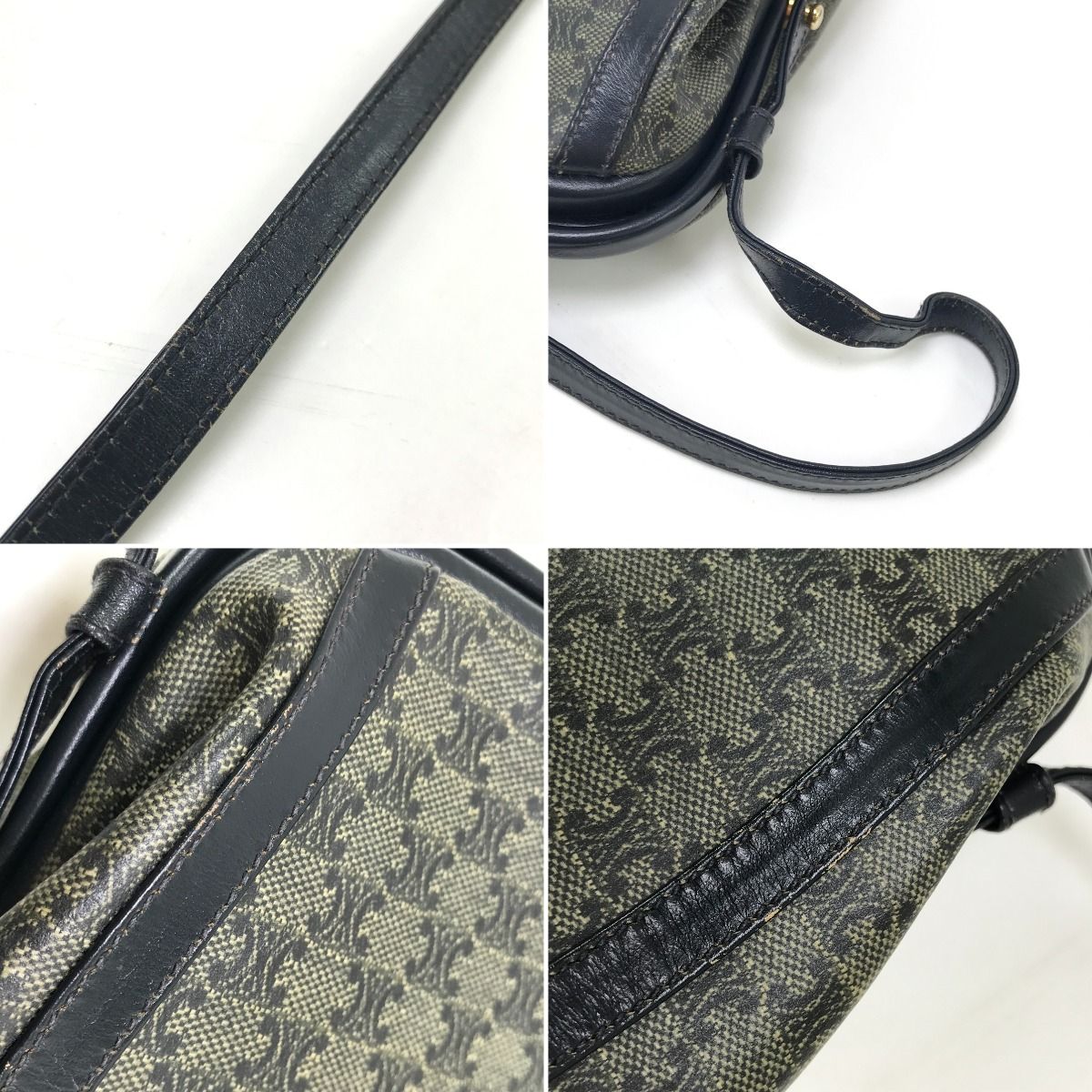 Celine Shoulder Bag Macadam Pattern Navy