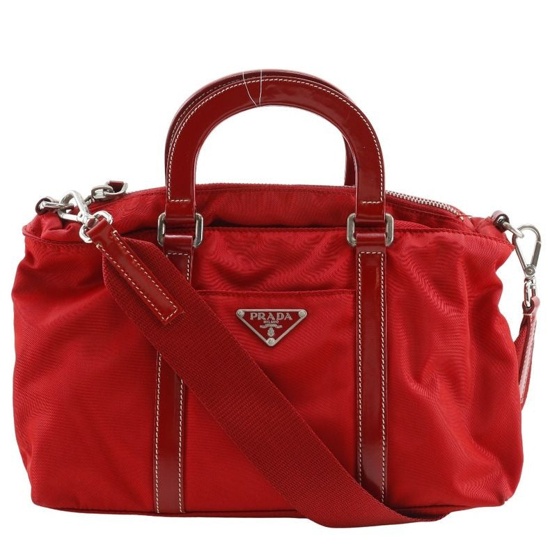 Prada 2-Way Shoulder Nylon Red Handbag