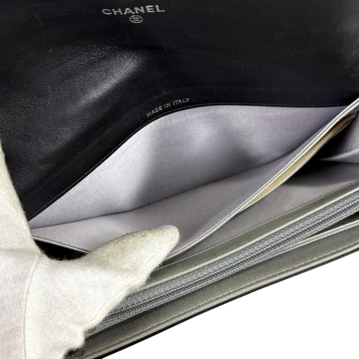 Chanel Camellia Long Wallet Bifold CC Logo Black — view 13