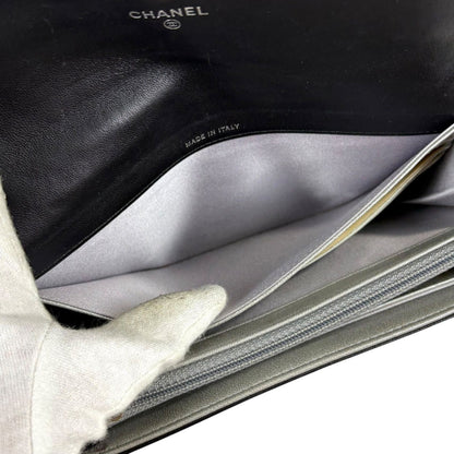 Chanel Camellia Long Wallet Bifold CC Logo Black — view 13