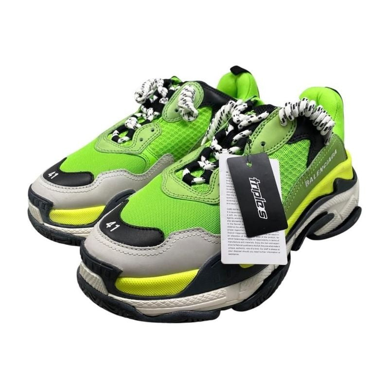 Balenciaga Sneakers Triple S 41 Size Mesh Logo Green Black White