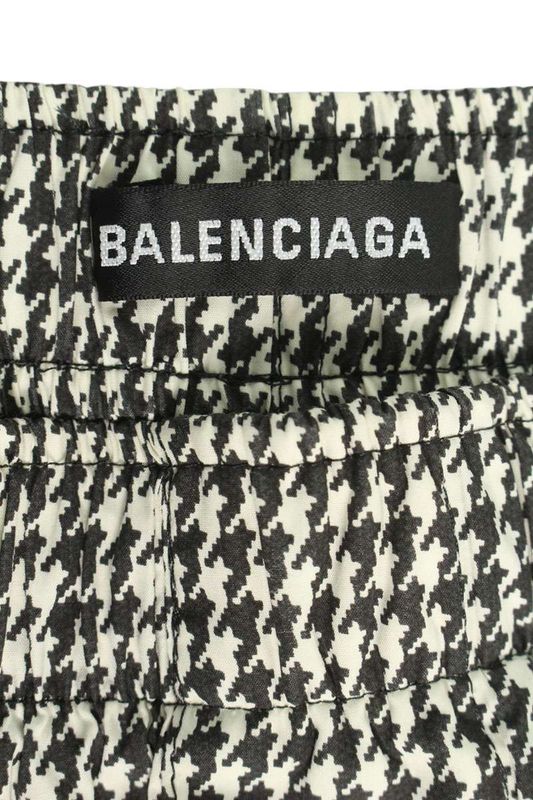 Balenciaga 626833 Til17 Hound's Tooth Check Nylon Long Pants Men 46