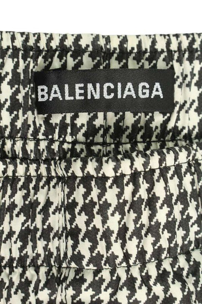 Balenciaga 626833 Til17 Hound's Tooth Check Nylon Long Pants Men 46