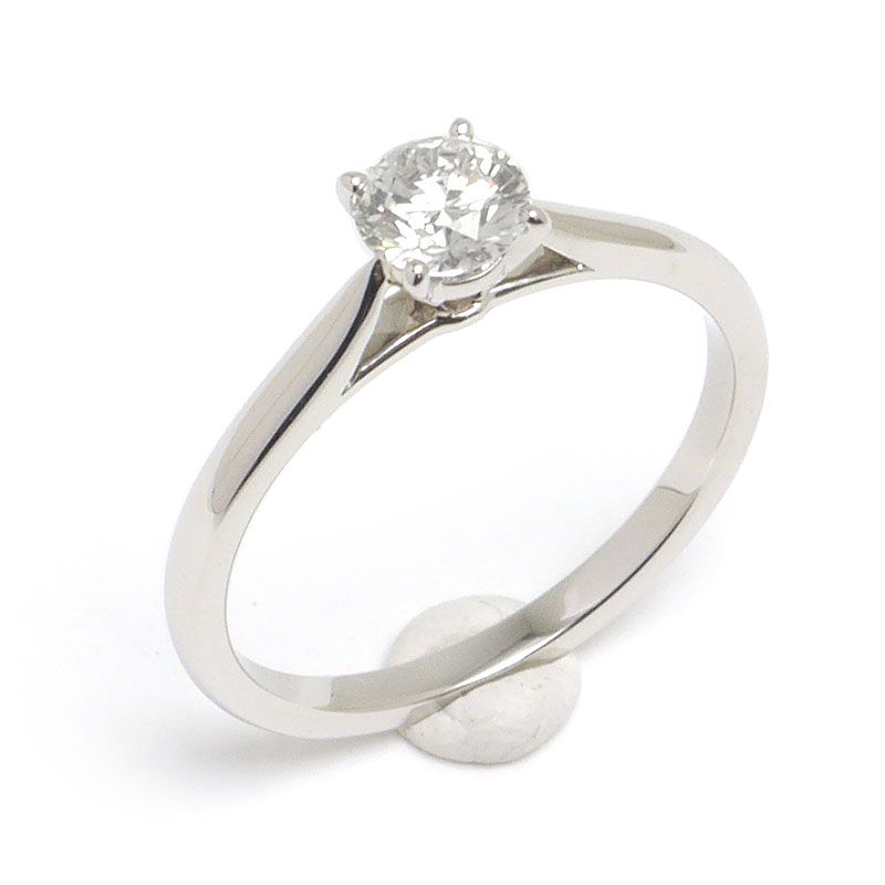 Cartier Solitaire Ring #48 Approx 8 Pt950 Diamond 0.35ct E-vs1-ex