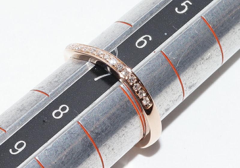 Cartier Ring 18K Pink Gold Diamond 26P (009ct) Ballerina Curved Wedding Ring