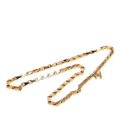 Chanel CC Logo Gold Plated Necklace