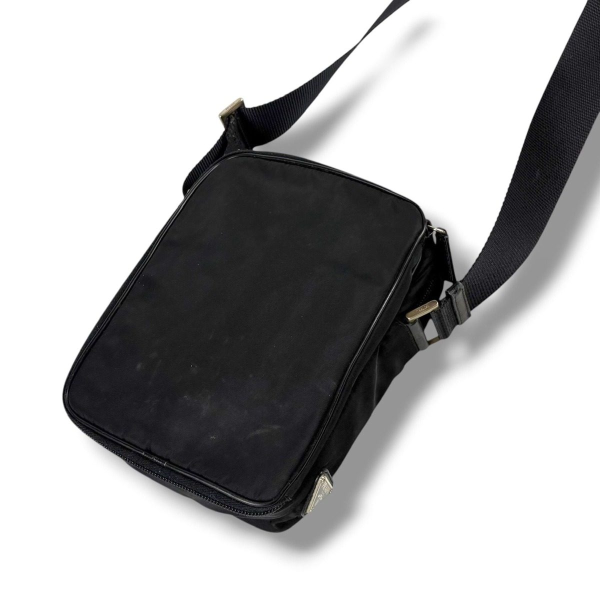 Prada Triangle Logo Cross Tessuto Nylon Black Crossbody