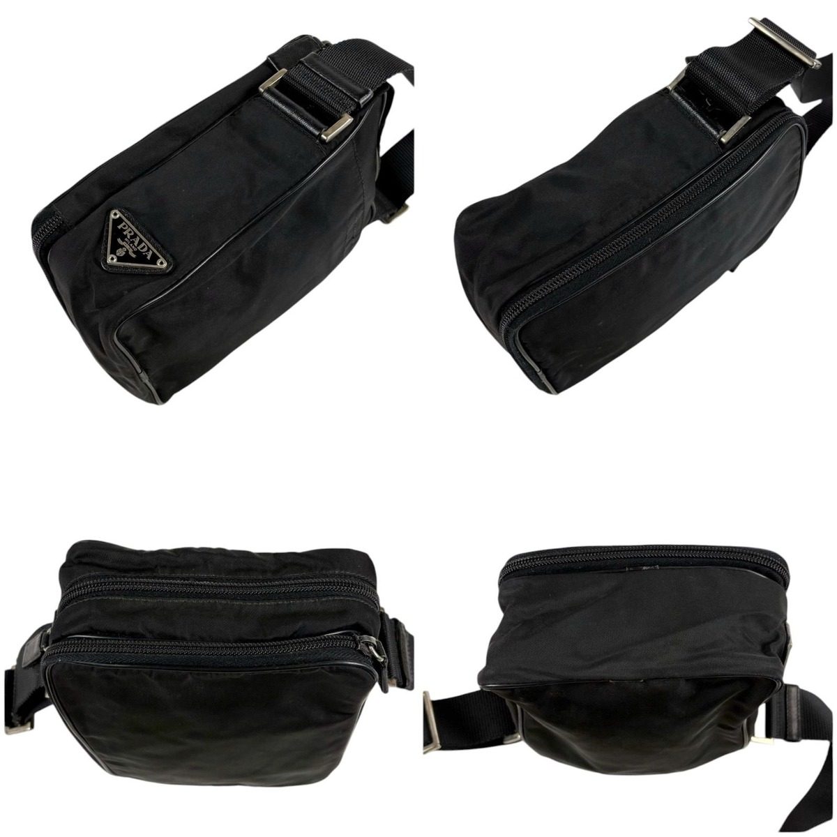 Prada Triangle Logo Cross Tessuto Nylon Black Crossbody — view 5
