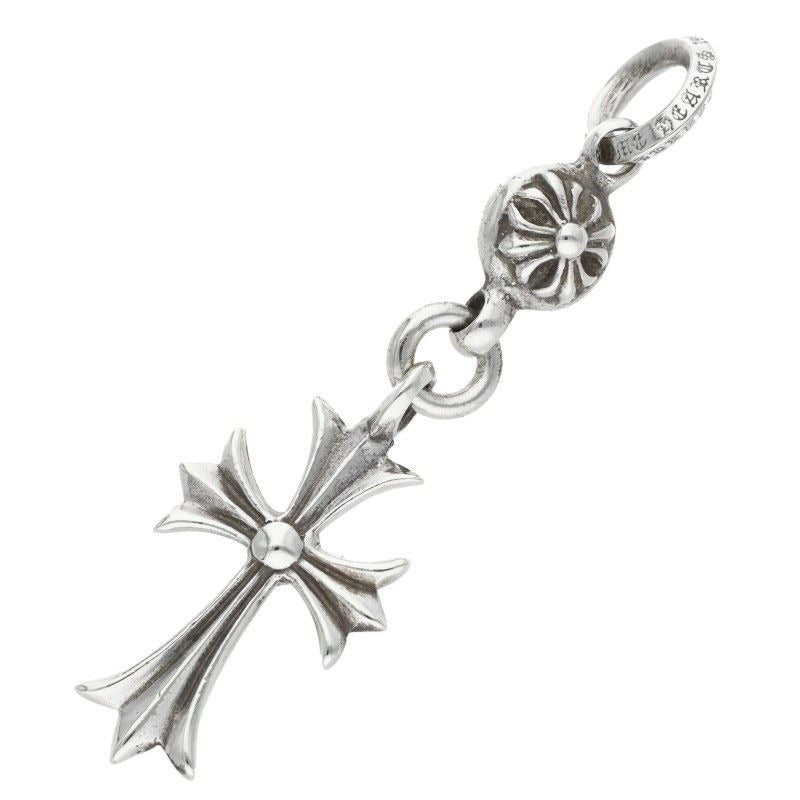 Chrome Hearts Tny CH Crs 1 Ball Tiny Ch Cross Charm Silver Necklace Top