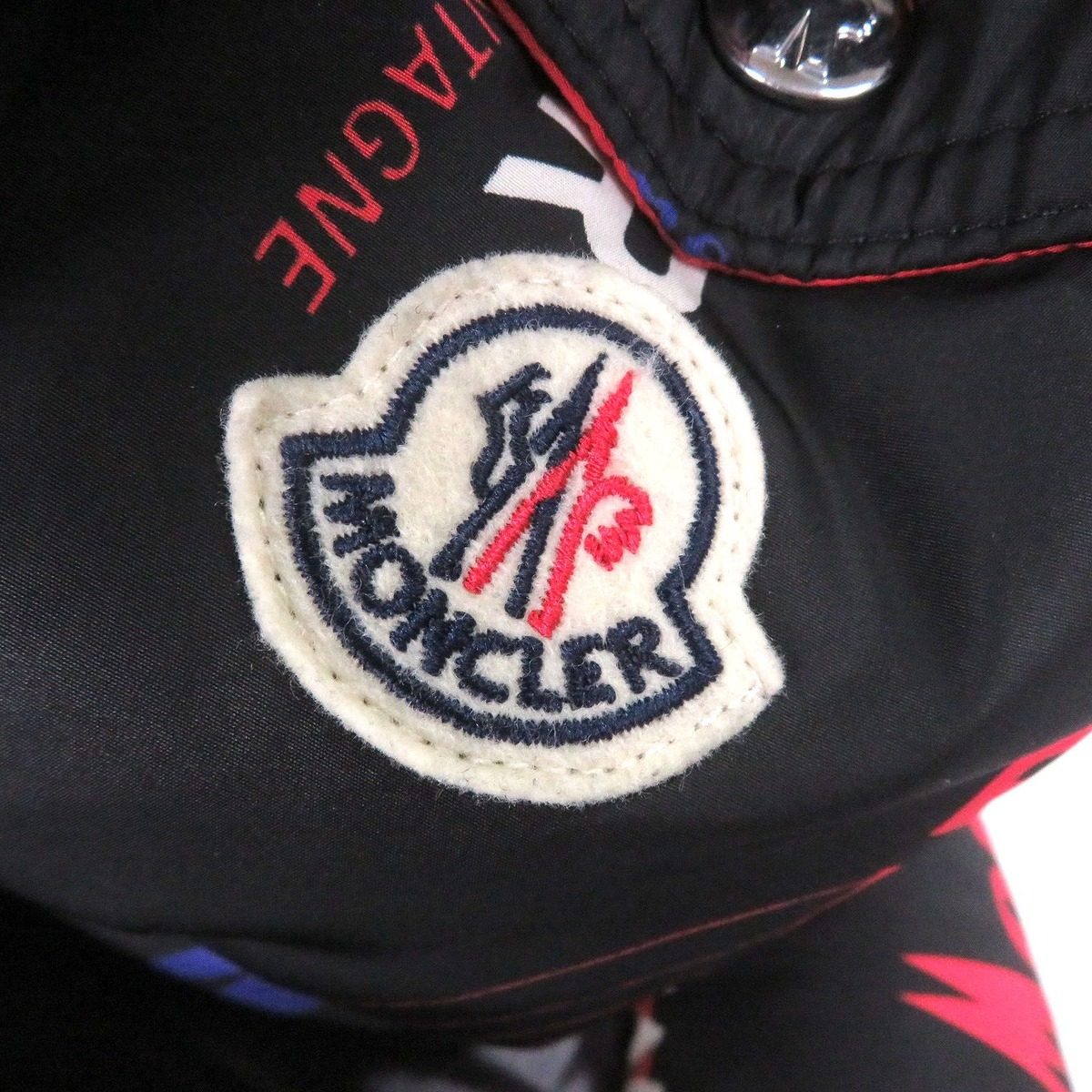 Bvlgari Moncler Wilson Giubbotto Logo All Over Pattern Patch Hooded Down Jacket — view 6