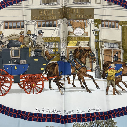 Hermes Scarf Silk Carre 90 Lhiver en Poste Winter Mail Red — view 7