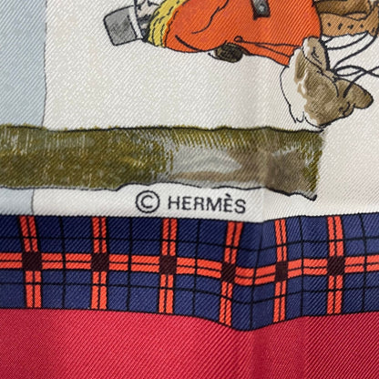Hermes Scarf Silk Carre 90 Lhiver en Poste Winter Mail Red — view 10