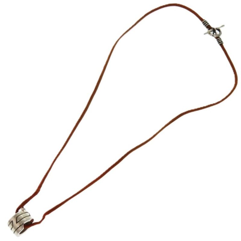 Hermes Move Ashes Necklace Italique Silver 925 Orange 0830 Choker Hermes