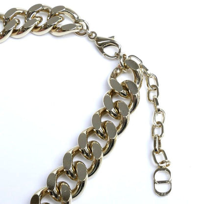 Christian DIOR Brass Couture Chain Link Necklace N2064hommt D012 1650g 40-47cm