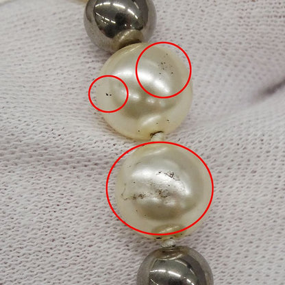 Chanel Necklace Ladies Brand Faux Pearl White Silver Hardware Fashionable