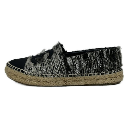 Chanel Slip Ons Black White CC Logo Espadrille X