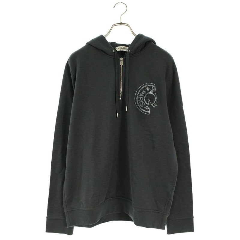 Hermes Crew Dosel Patch Half Zip Hoodie