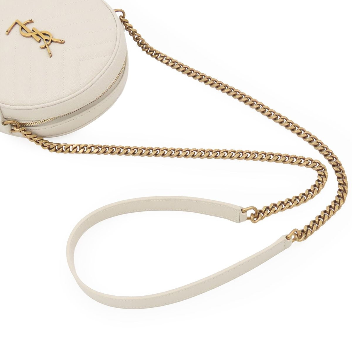 Saint Laurent Vinyl Light Gray Leather Je Blanc Shoulder Bag — view 3
