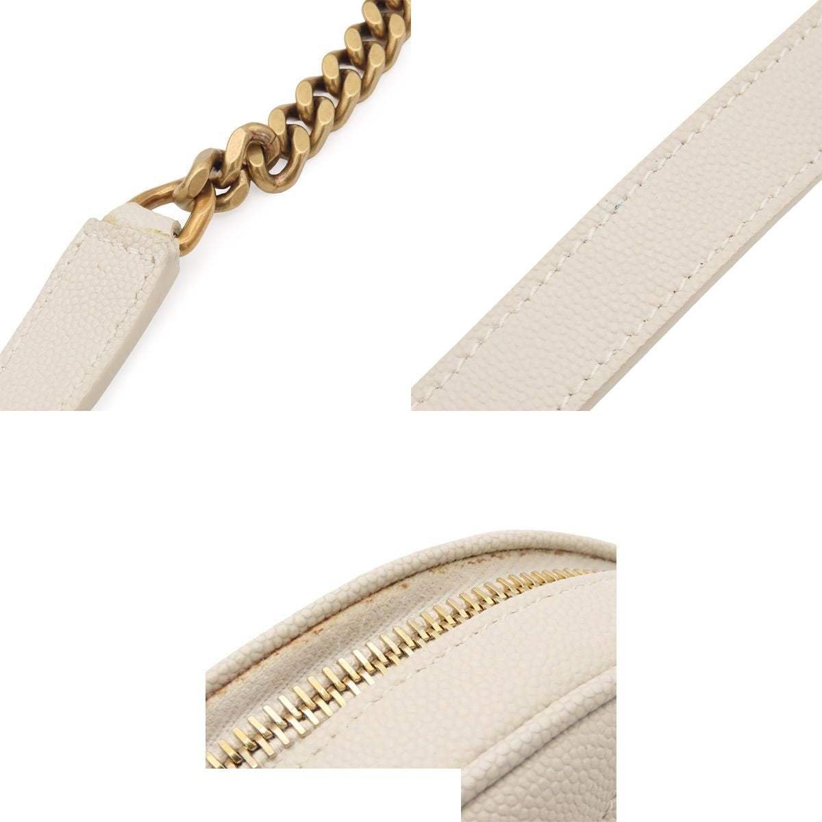 Saint Laurent Vinyl Light Gray Leather Je Blanc Shoulder Bag — view 8