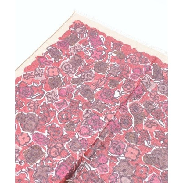 Louis Vuitton Shawl Cashmere Silk Red Brown Pink Scarf — view 2
