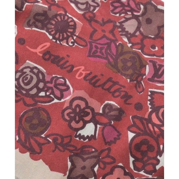 Louis Vuitton Shawl Cashmere Silk Red Brown Pink Scarf — view 3
