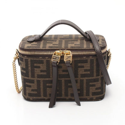 Fendi Handbag Zucca Gl7 Brown Canvas Leather 2-Way Shoulder Bag